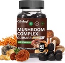 9 di 1 Mushroom Gummies dengan Mane Lion untuk Suplemen Fokus dan Suplemen Energi Untuk mendukung DLUNe System De- Stress Boost Mood & Energy 60 Count Kombucha Flavor