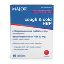 Mayor Cough and Cold HBP Tablet - Antihistamin dan Cough Suppresan untuk Orang dengan Tekanan Darah Tinggi - Dextromethorphan HBr, Chloreniramine Maleate - 16 Count (1 Pack)