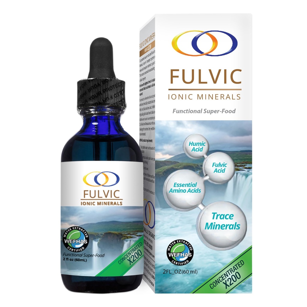 Air Organik Optimally Extrated Fulvic Inonic X200 - Acids BioActive Fulvic, Humic Acid, Trace Mineral, Electrolite Amino Accids - 5 + Monday Suppply