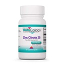 Suplemen Zinc Citrate - 25mg Zinc untuk Pria & Perempuan, Dukungan Imunitas, Murni, Well- Absorbed, Well-Tolerated, Trace Mineral, Vegetarian Capsules - 60 Count