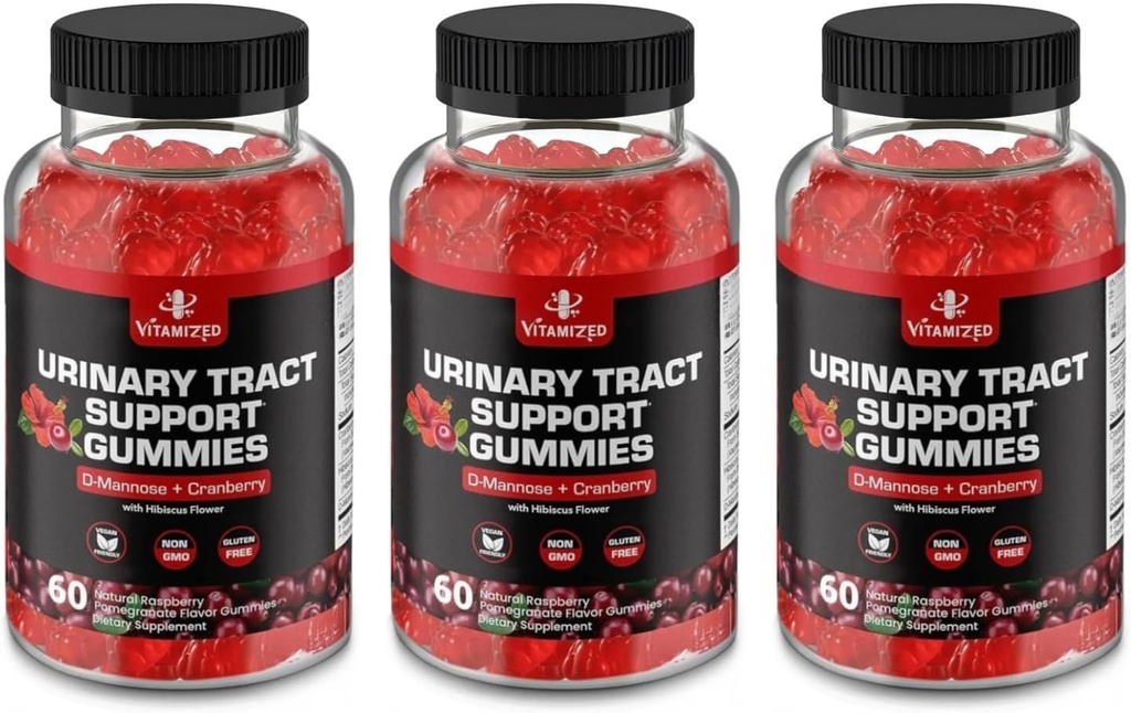 Scan Cranberry Gummies 1500mg with D Mannose - Urinary Trakte Health for Women & Men, Urinary Flush & Bladder-Acting Support with Hibiscus Powder, 180 Count