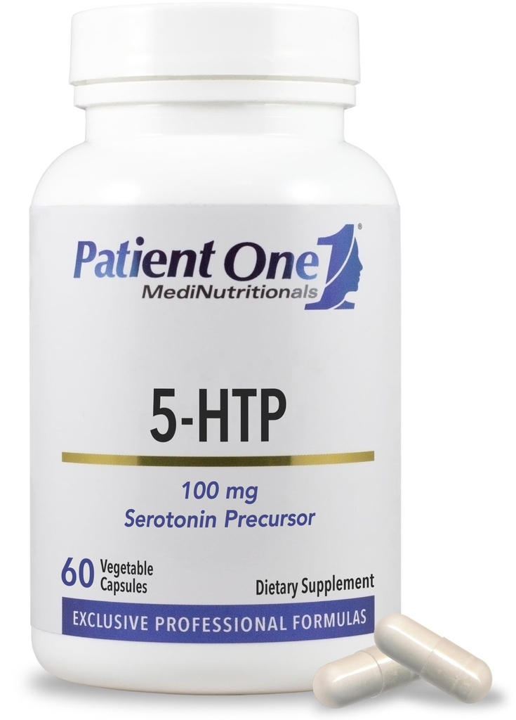 Pasien 1 5-HTP 100 mg 124; Tambahan untuk Mendukung Manajemen Stress, Mood dan Tidur * 124; 60 Kapsul