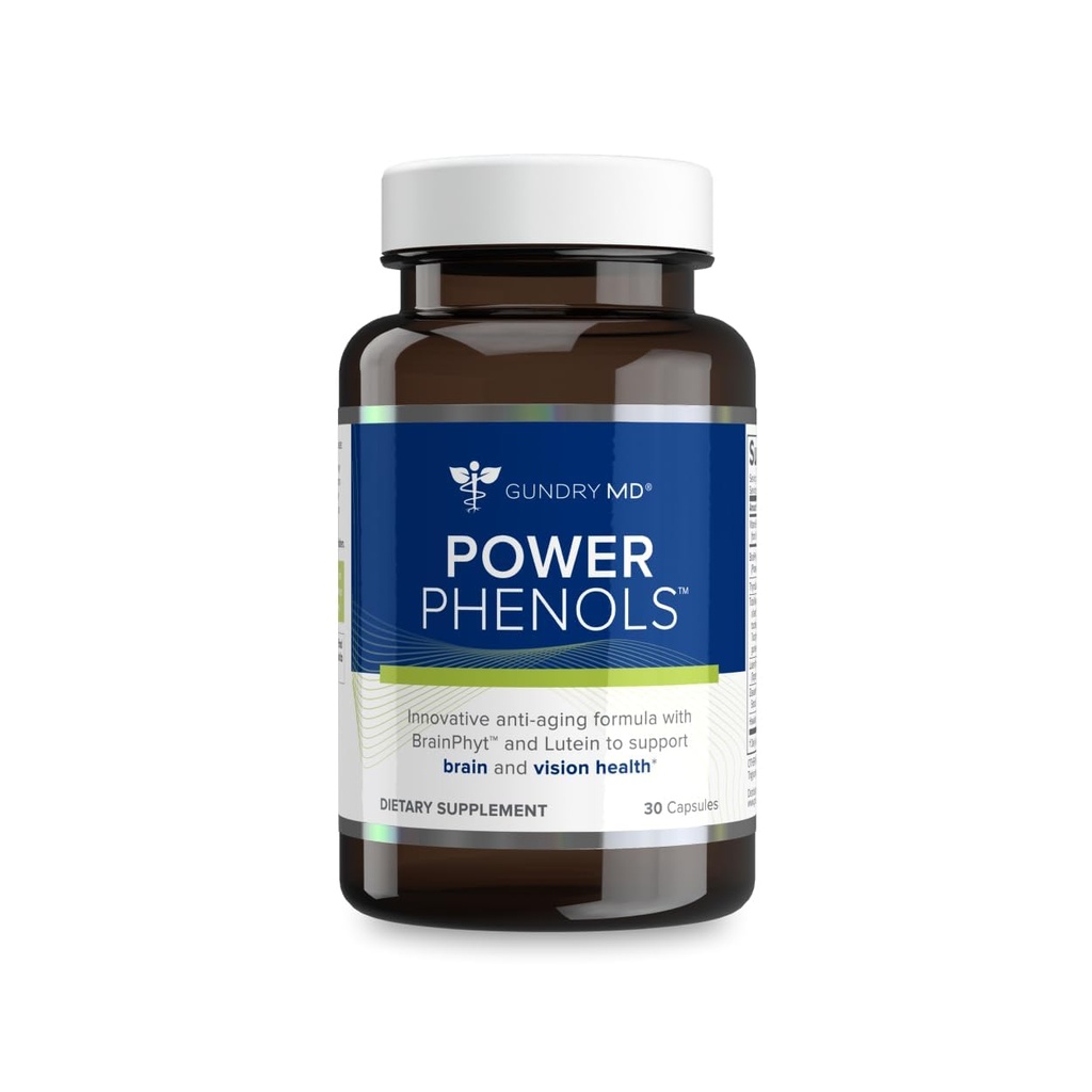 Gundry MD Power Phenols Brain Supplement for Cognition, Focus, Motivation, Productives, and Energy - (30 Servis)