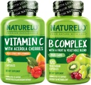 NATURELO Vitamin C Kapsul, 90 Count Vitamin B Kompleks 120