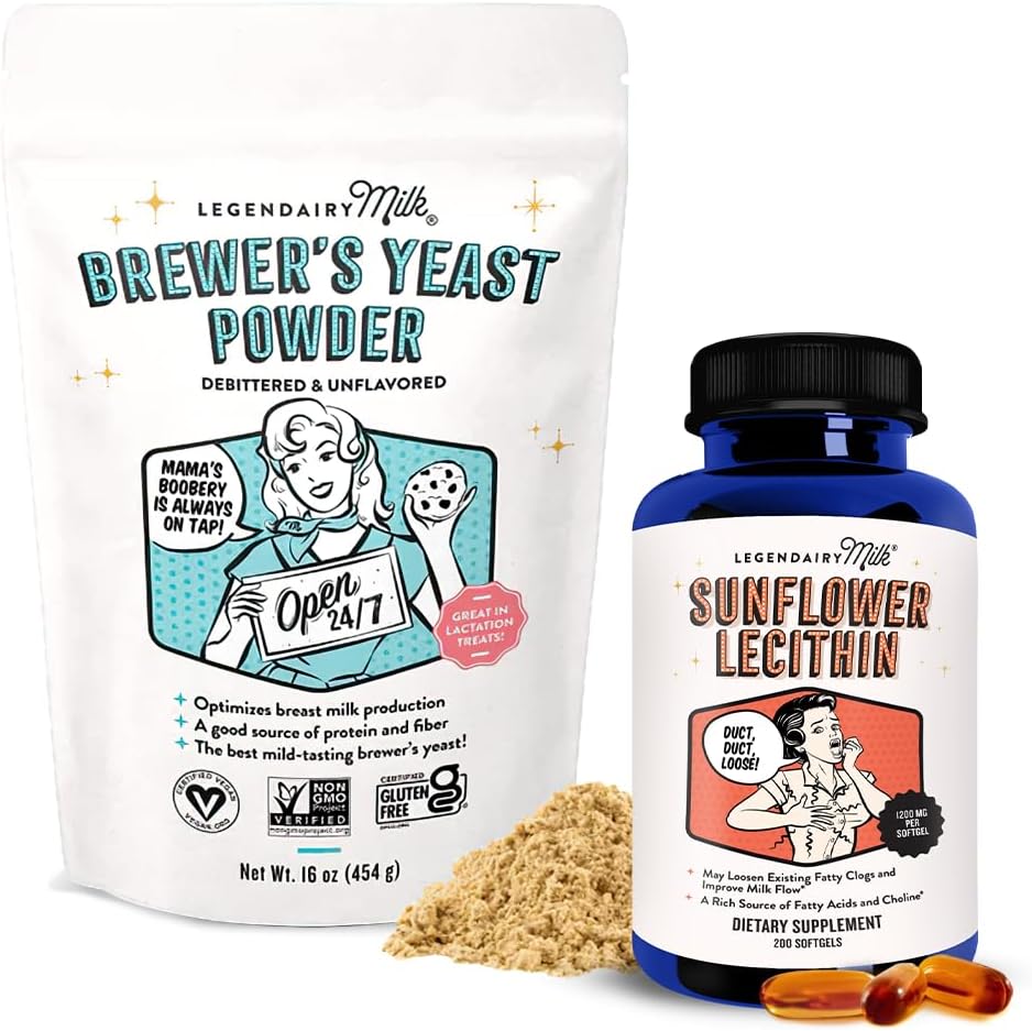 Legendairy Milk Sunflower Lecithin + Brewer's Yeast Powder - Lactation Supplement to Increase Breast Milk Supply and Support Clogged Milk Ducts