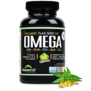 Flax Seed Oil - Omega 3 Super Blend with DPA, EPA, DHA, ALA dan GLA with Fish, Borage and Organic Flax Seed Oil - lebih dari 2.400 Milligram Kekuatan - Glute Free - Made in USA - 60 SoftGels
