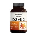 NatureBell Vitamin D3 5.000 IU + K2 100 mcg, 240 Softgels 124; Harian 2 -1 Formula-Formula Oil Virgin 124; Bone, Heart & Imune Dukungan 124; MK-7 Form 124; Non-GMO, Gluten- Free