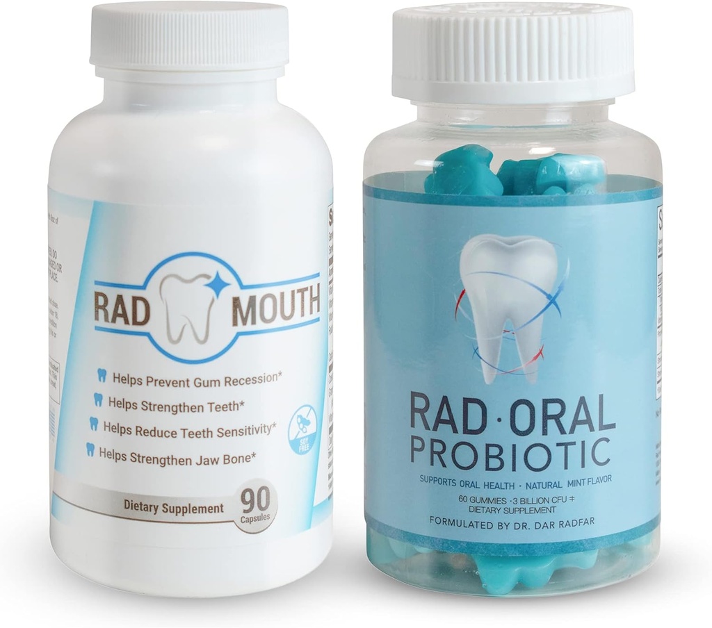 Probisi Rad Oral untuk Teeth dan Gums Dengan Mulut Rad untuk Sensitivitas Gigi - Dotist Formulated Probiosis Dental Dengan Lactoillus Reuteri dan Multivitamin untuk Menegangkan Gum, Gigi dan Jaw Bone