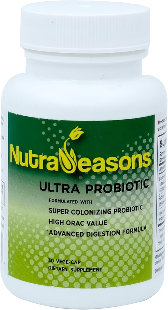 Kompleks Probiotik Ultra dengan coagulans Bacillus, enzim Multi Digetical, Prebiotic Berries 124; Organik, Non GMO 124; 30 Caps Veg