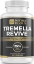 Tremella Mushroom Powder Capsules - Compressed White Snow Fungus Powder Suplement - 25% Beta Glucan Content, Vegan & GMO Free.