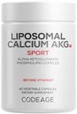 Codeage Lipomal Calcium AKG Suplement - Calcium Alphats - Ketglutate - 2 - Bulan Pengiriman Lipomal - 1 Capsule Per Serving - Non-GMO, Gluten- 60 Capsules