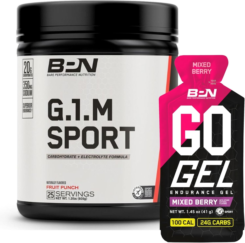 BPN G.1.M. Sport Endurance Training Fuel & Go Gel Endurance Gel Mixed Berry Bundle