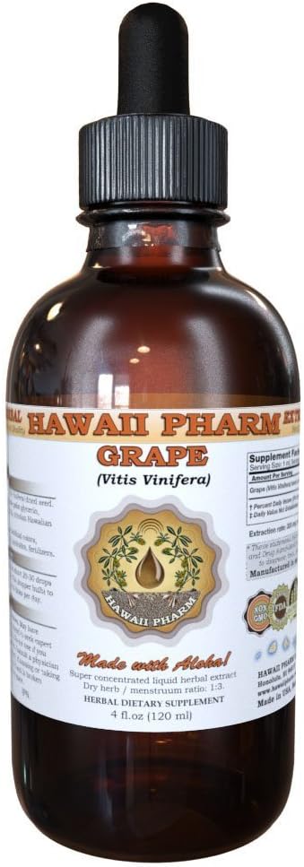 Grape Liquid Extract, Grape (Vitis Vinifera) Seed Tincture Suplemen 4 oz