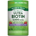 Nature 's Truth Biotin 5000mcg 124; 78 Fast Dissolve Tablets 124; Natural Berry Flavor 124; Vegan, Non- GMO, Gluten Free