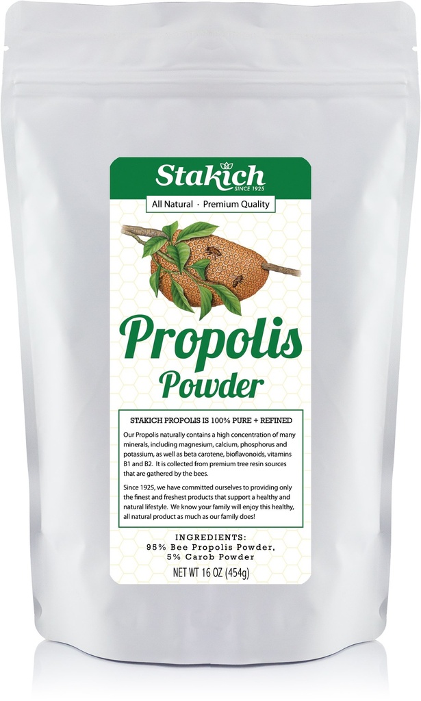 Stakich Bee Propolis Powder - All Natual- 1 Pound (16 Ounce)