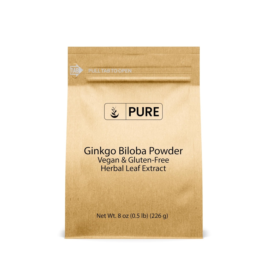 Murni Ingrediens Asli Ginkgo Biloba Powder (8 oz) Selalu Murni, Tidak Pengisi Atau Additives, Lab Verified