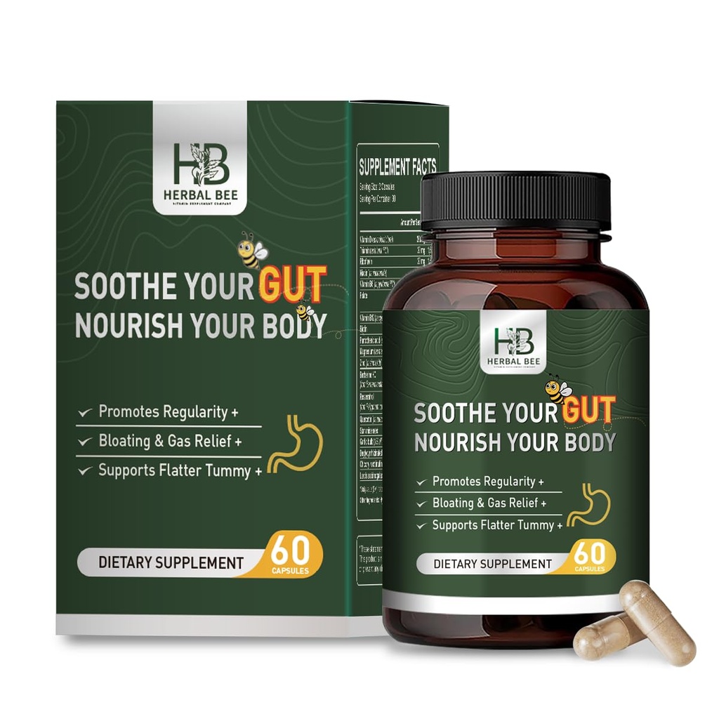 Herbal BEE Gut Health - Gas and Bloating Relief, Constipation, Leaky Gut Repair