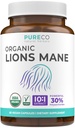 Lions Mane Supplement Capsules Organik Lions Mane - USDA Mushroom Kasules Organik dengan 1000mg Lion Mane 10: 1 Ekstrak per Serving dengan 30% Polysacclades - Vegan & Non-GMO (Persediaan Bulan 1)