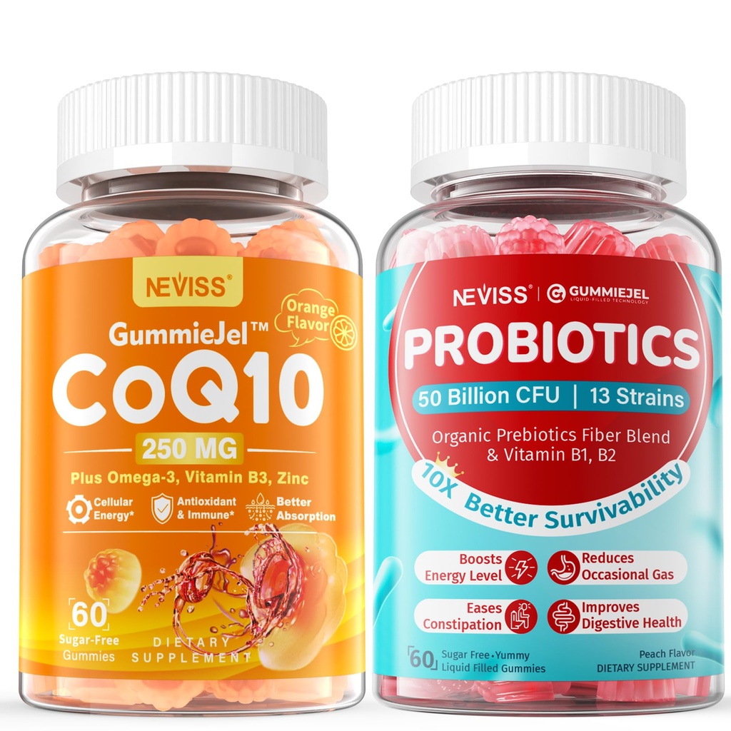 NEVISS Sugar- Free CoQ10- 250mg / 500mg Gummies Berisi + Sugar Free Progratical Gummies