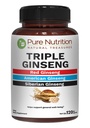 Murni Nutrition Triple Ginseng 650mg 124; 120 Caps 124; Kompleks untuk Pria dan Wanita 124; Kombinasi Sangat Efektif Merah, Amerika dan Siberia Ginseng. Non GMO