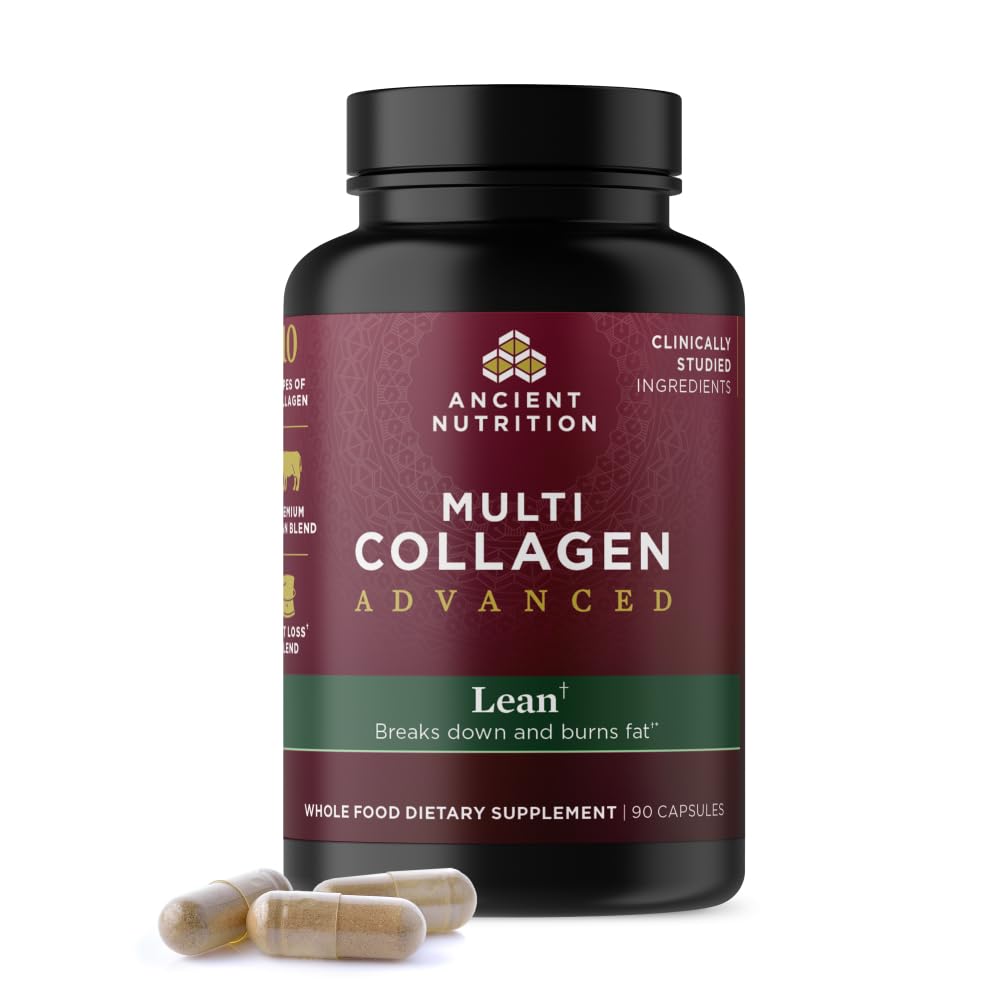 Nutres kuno Multi Collagen Advanced Lean dengan Progities, Collagen Peptides Hidrolyzed Support Healthy Weight Loses and Fat Loss, 90 Count