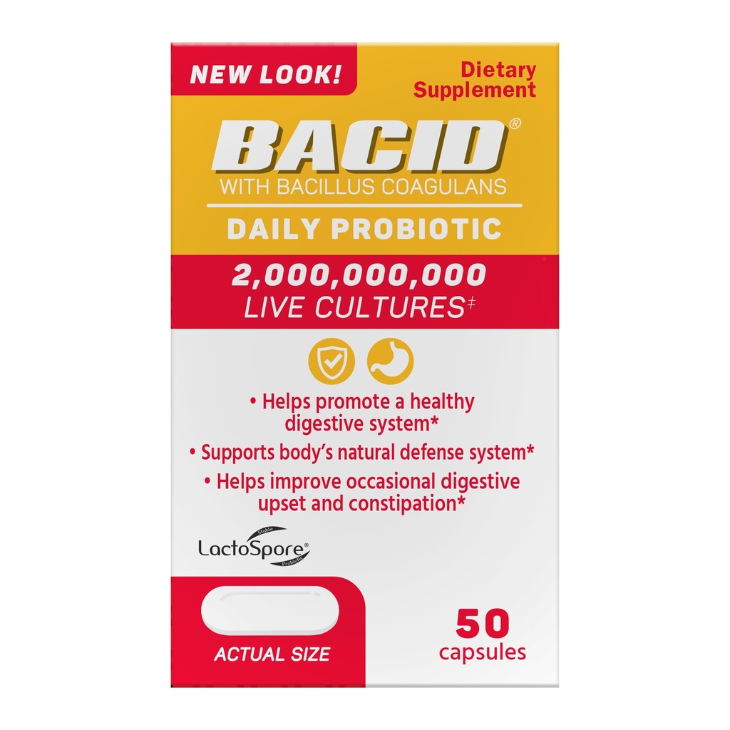 Basam Daily Probiotic dengan Bacillus Coagulans, 50 Count, Ditraffic Supplemen untuk Impreve Sembelit Occasional