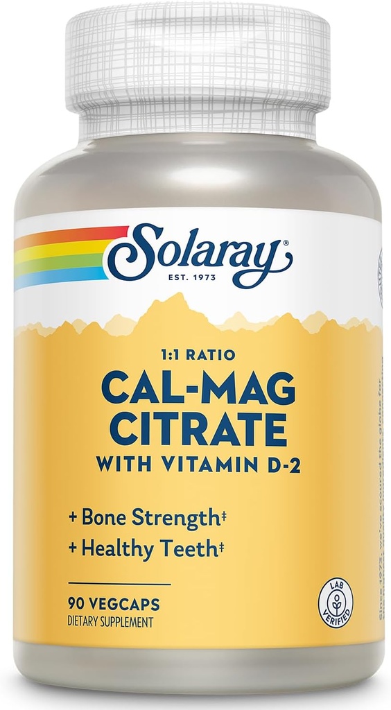 SOLARAY Cal- Mag Citrate w / D 2 1: 1 124; 90 Veval Caps