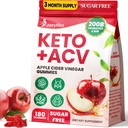 Apple Cider Vinegar Gummies, Advanced ACV Gummy with Programs, BHB, B12 and Keto and Keto Acv Gummies for Detox, Metabolisme, Divalry, Gut & Imune Health - Sugar Free, Vegan, 180 Counts