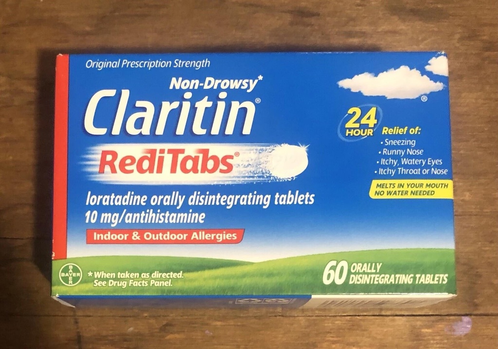 Claritin RediTAbs 24 Hour Allergy Medicine, Non-Drowsy Allergy Relief, Loratadine Antihistamin Talet, 60 Count