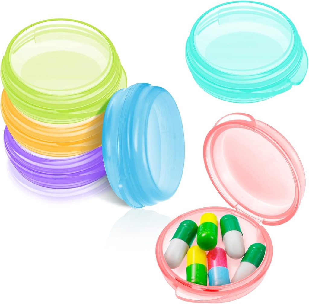 Patelai 6 Packs Small Organizer Box, Travel Pill Container Portable Daily Mini Medicine Case Hoder for Pocket Purse Briefcase Travel Medicine Cod Liver Oil Storage Box (Segar)