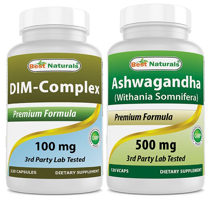 Tambahan DIM Terbaik 100 mg & Ashwagandha Ekstrak 500 Mg