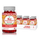 Vitamin B12 Gummies for Adults - Terlezat Proprietary Formula - 3000mcg Methyl B-12 High Absorpsi Energi Gummies - Non- GMO Vegan B12 - Disable B 12 untuk Dukungan Energi dan Kesehatan Tulang - 6 Pack