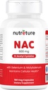 Tambahan NAC N- Acetyl Cysteine Liver Suplemen dengan Selenium & Molybdenum untuk Liver Health 124; N- Acetyl Cysteine 600 mg 100 Capsules