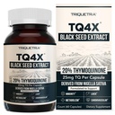 20% Thymoquinone Black Seed Oil Extract Capsules - TQ-Advanced 4X ®: SpontThymoquinone Disenggaransi - 60: 1 konsentrasi dari Nigella Sativa, Raw Bentuk, Vegan, Botol Kaca (60 Capsules)