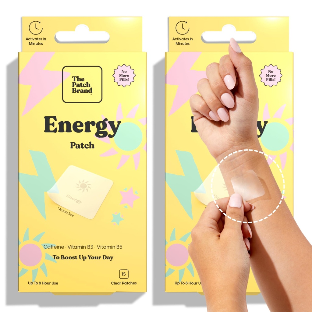 Patch Brand Energy Patch (Patch) PT: 124; Menyediakan Energi dengan Caffeine dan B5 dan B3 124; Semua Tanaman Patch Alam Wellness Based and Cruelty Free Water Patch That Last All Day
