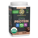 Sunwarrior Organic Plant Based Protein Powder 124; Vegan Organic Protein Popper with BCAA Amino Acids Plus Recovery Minever & Botanicals 124; Non- GMO Soy Dairy & Gluten Free (Coklat, 20 Pelayan)