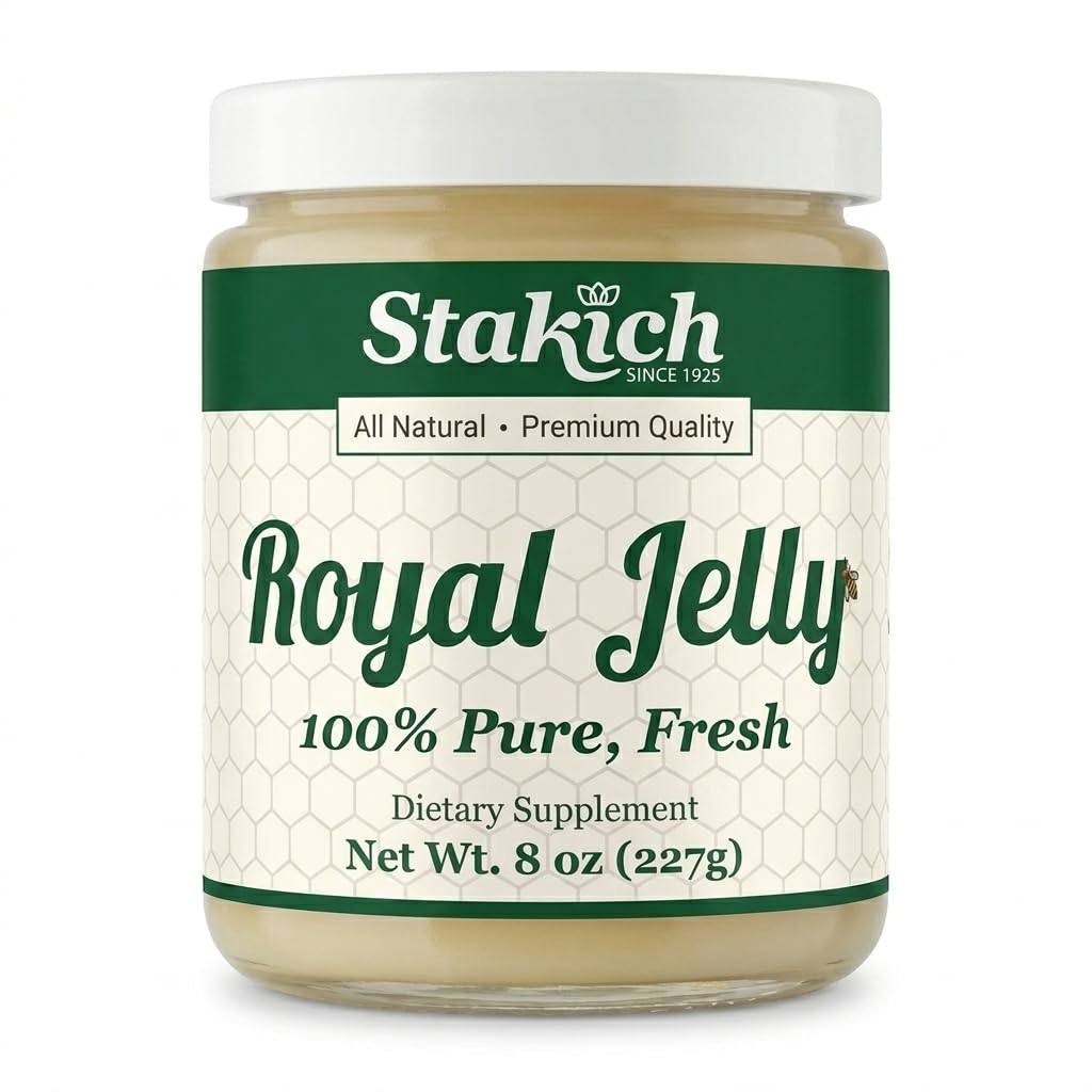 Stakich Segar Royal Jelly - Pure, All Natural - No Addives / Flavors / Preservatif Ditambahkan - 8 Ounce (227 Gram)