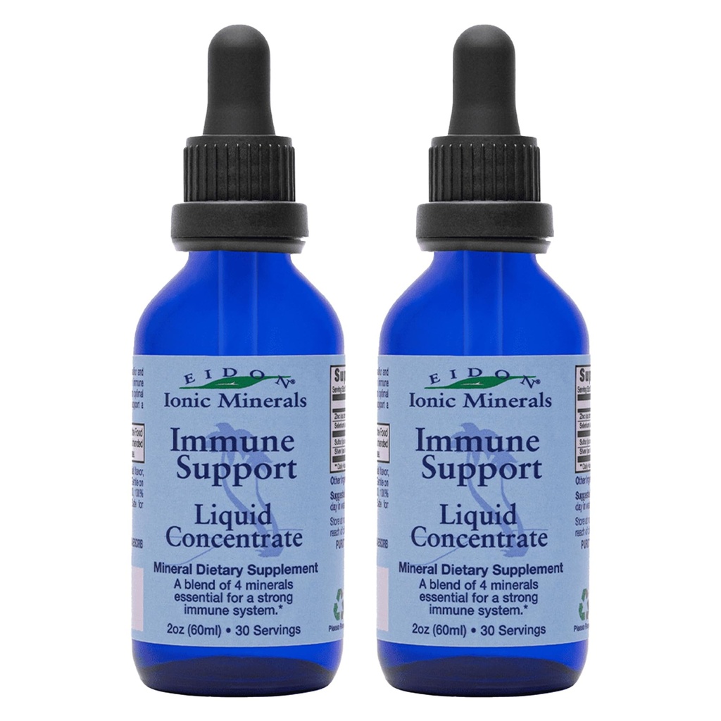 Eidon Ionic Minemiune Support Iquid Concentration - Mineral Drops with Zinc, Selenium, Dukung & Keep Immune System, Bioavable, No Preservations - 2 oz (Pack of 2)