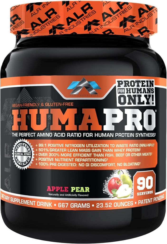 Humapro 124; Amino Acids Protein Matrix untuk Manusia 124; 99% Utilisasi untuk Lean Muscle 124; Vegan, Gluten Free 124; 6667g / 90 Servings (Apple Pear)