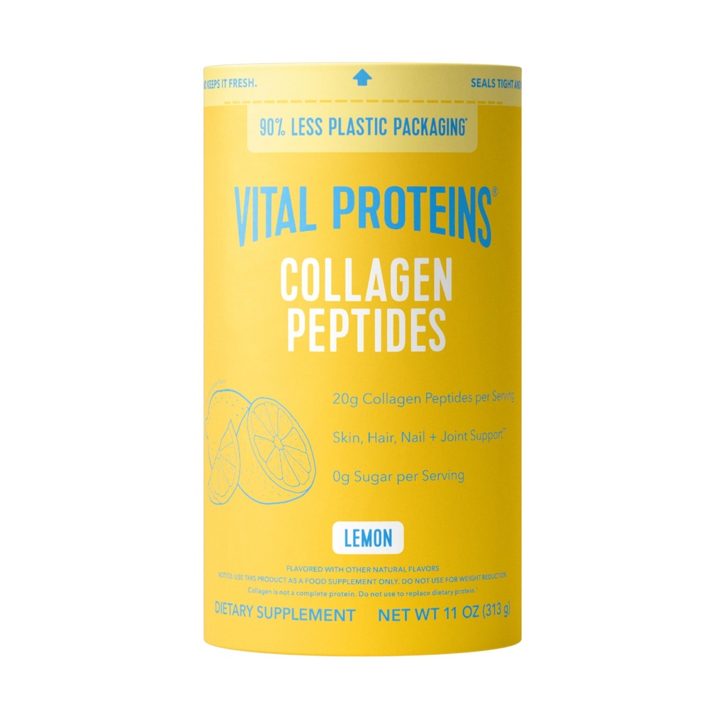 Protein Vital Collagen Peptides Powder, Collagen Suplemen, Rambut & Skin Kesehatan, 14 Pelayan, Lemon