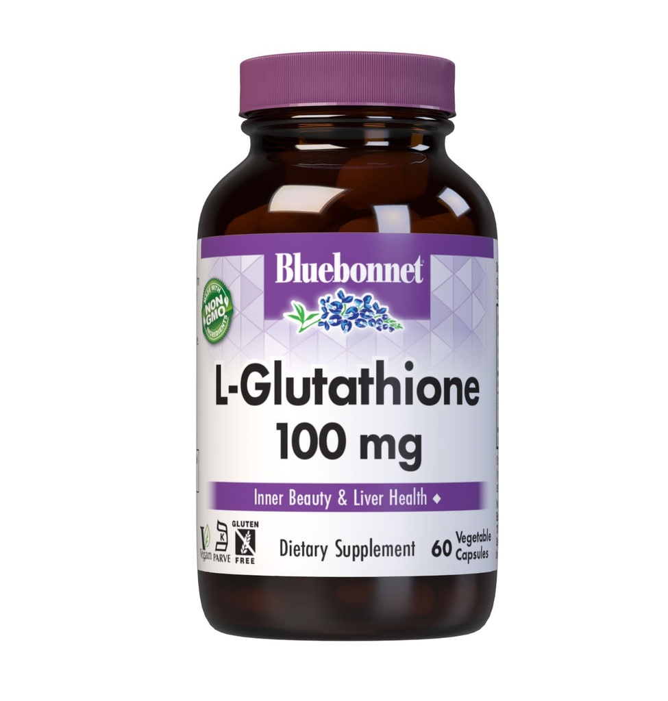 Bluebonnet L- Glutathione 100 mg Vitamin Capsules, 60 Count, White
