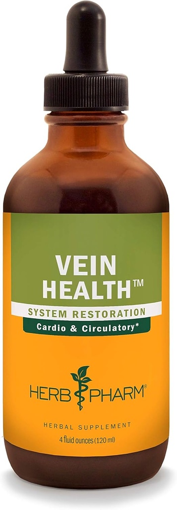 Herb Pharm Vein Health Cair Herbal Formula untuk Cardiovaskular dan Sistem Sirkulasi Dukungan - 4 Ounce