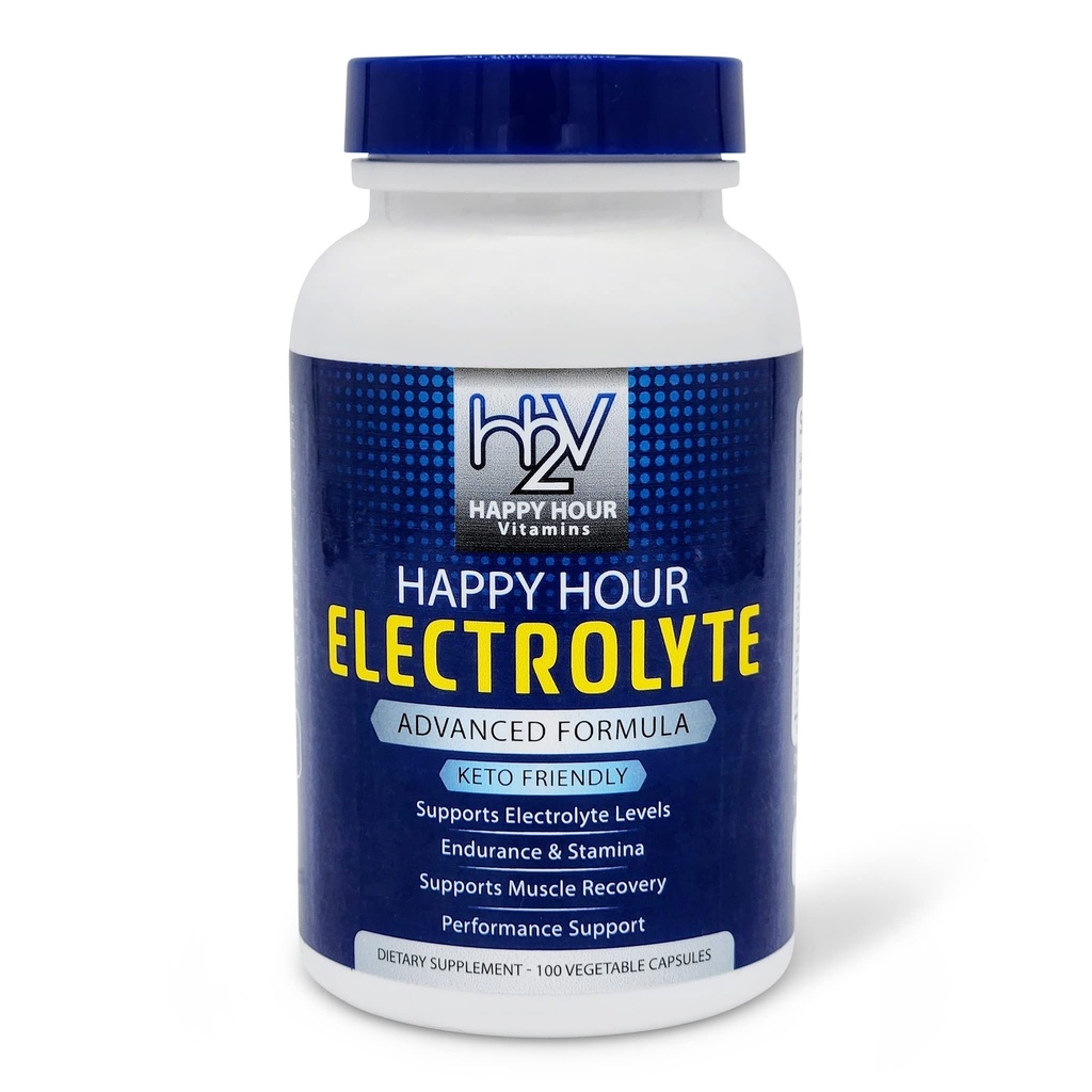 Electrolite Pille - 100 Pille- Dehidrensi, Muscle kram, Performance, Keto & Rapid Recovery. Kapsul Vegetarian w / Magnesium, Potasium, Sodium & Kalsium Hidration Suplemen