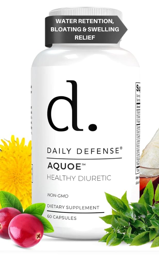 Pil Diuretik - Cranberry Pills dengan Teh Hijau, Dandelion, Apple Cider Vinegar & More - AQUOE Air Away Pills untuk Bloating & Fitness - Pil air oleh Daily Defense, 60 Capsules
