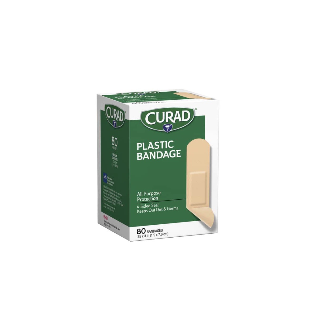 Curad Plastic Bandages .75 X 3 Inches 80 Masing-masing