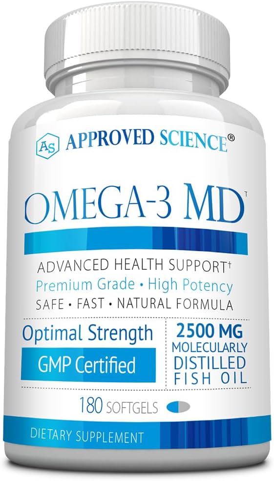 Omega- 3MD - Ikan Oil EPA & DHA - Improve Cognitive Health - 1 Botol - 3 Bulan Supply