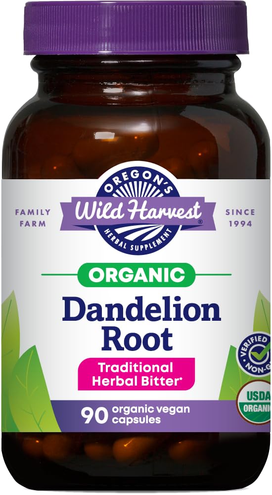 Oregon 's Wild Harvest Dandelion Root Organic Supplement: 124; Kondisional Herbal Bitter, 90 Vegan Capsules