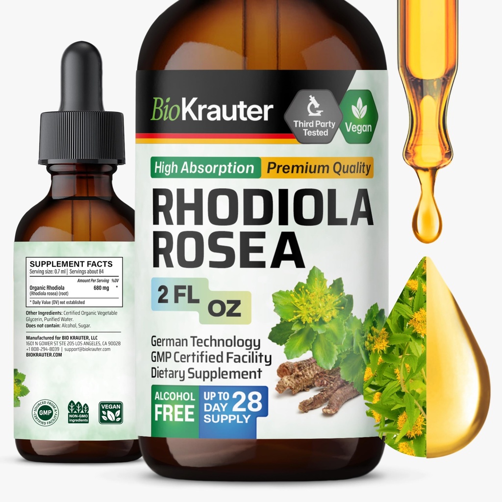 BiO KRAUTER Rhodiola Rosea Suplemen Liquid - Murni Rhodiola Rosea Tincture