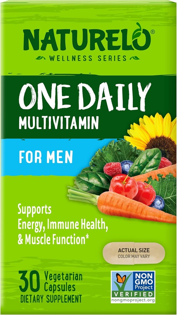 Naturelo, Satu Daily Multivitamin Capsules for Men, 30 Count
