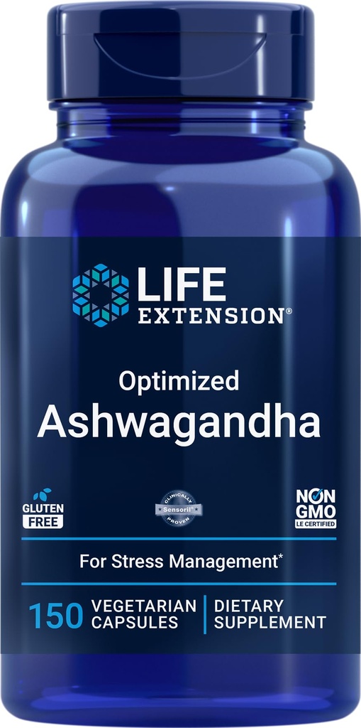 Ekstensi Hidup Teroptimasi Ashwagandha, 150 Veg Caps - Non- GMO, Gluten Free, Vegetarian Capsules